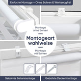 Sekey Cordless Double Roller Blind with Clamp Fix - White - Duo Roller Blind without Drilling for Windows & Doors